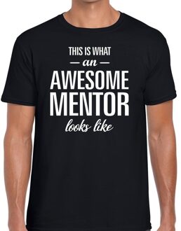 Bellatio Decorations Awesome mentor cadeau t-shirt zwart voor heren 2XL