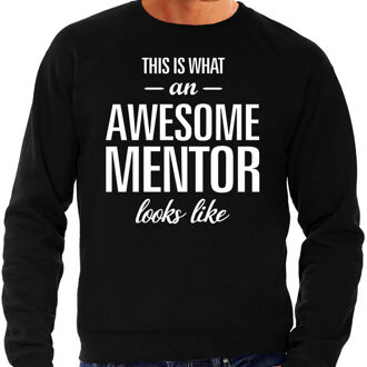 Bellatio Decorations Awesome mentor / leermeester cadeau sweater zwart heren 2XL