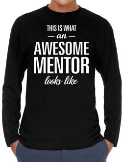 Bellatio Decorations Awesome mentor / leermeester cadeau t-shirt long sleeves heren 2XL