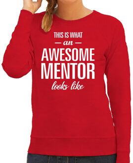Bellatio Decorations Awesome mentor / lerares cadeau sweater / trui rood dames