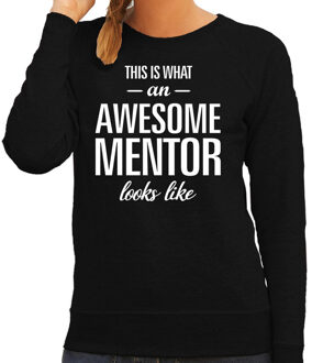 Bellatio Decorations Awesome mentor / lerares cadeau sweater / trui zwart dames L