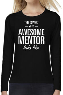 Bellatio Decorations Awesome mentor / lerares cadeau t-shirt long sleeves dames