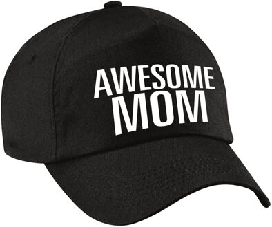 Bellatio Decorations Awesome mom pet / cap zwart voor dames - Moederdag - baseball cap - cadeau petten / caps voor mama / moeder