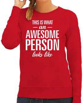 Bellatio Decorations Awesome person / persoon cadeau trui rood dames