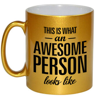 Bellatio Decorations Awesome person / persoon gouden cadeau mok / beker 330 ml