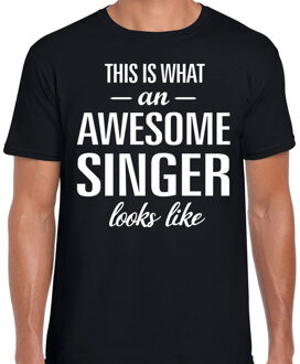Bellatio Decorations Awesome singer / zanger cadeau t-shirt zwart heren