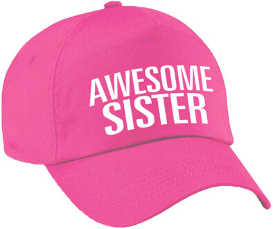 Bellatio Decorations Awesome sister pet / cap roze voor dames - baseball cap - cadeau petten / caps voor zus / zusje