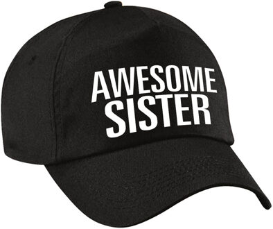 Bellatio Decorations Awesome sister pet / cap voor zus zwart voor dames