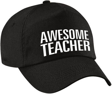 Bellatio Decorations Awesome teacher pet / cap voor leraar / lerares zwart voor dames en heren