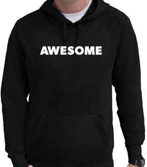 Bellatio Decorations Awesome tekst hoodie zwart voor heren 2XL