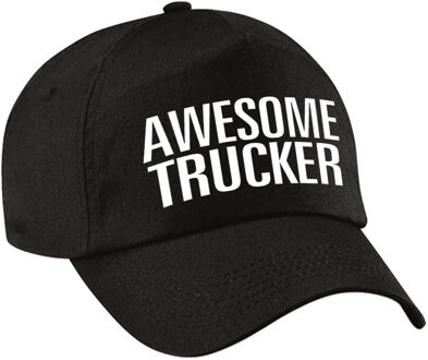 Bellatio Decorations Awesome trucker pet / cap zwart voor volwassenen - Geweldige vrachtwagenchauffeur cadeau