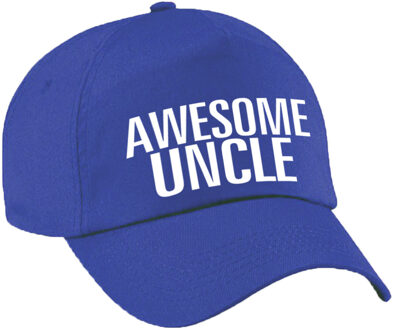 Bellatio Decorations Awesome uncle - Leuke Oom cadeau petje - cap - blauw - voor heren - verjaardag