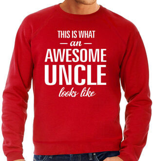 Bellatio Decorations Awesome Uncle / oom cadeau sweater rood heren 2XL