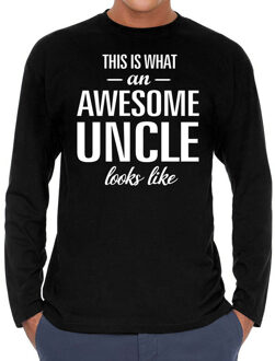 Bellatio Decorations Awesome uncle / oom cadeau t-shirt long sleeves heren