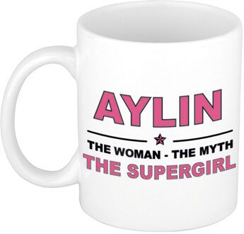Bellatio Decorations Aylin The woman, The myth the supergirl collega kado mokken/bekers 300 ml Oudroze