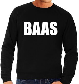 Bellatio Decorations Baas tekst sweater / trui zwart voor heren