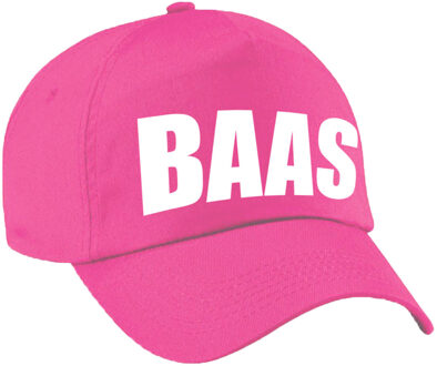 Bellatio Decorations Baas verkleed petje - baseballcap - roze - voor volwassenen - met tekst