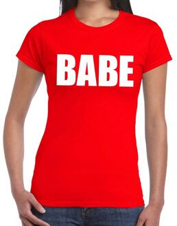 Bellatio Decorations Babe tekst t-shirt rood dames XS