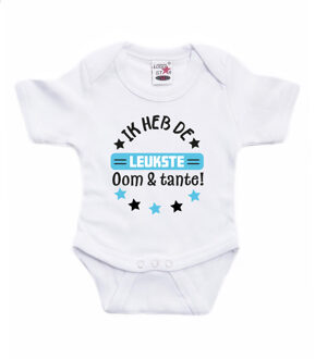 Bellatio Decorations baby rompertje - blauw - leukste oom & tante - cadeau romper - kraamcadeau 56 (1-2 maanden)