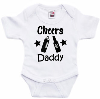 Bellatio Decorations baby rompertje - Cheers Daddy - wit - kraam/vaderdag cadeau 68 (4-6 maanden)