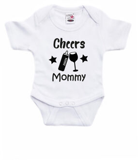 Bellatio Decorations Baby rompertje - Cheers Mommy - wit - kraam/moederdag cadeau 56 (1-2 maanden)
