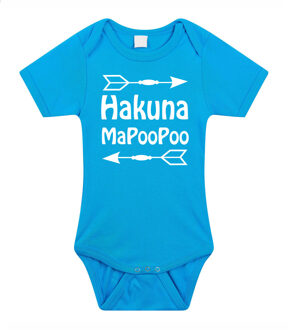 Bellatio Decorations Baby rompertje - hakuna mapoopoo - blauw - kraam cadeau - babyshower 56 (1-2 maanden)