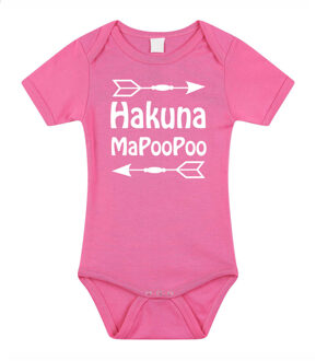 Bellatio Decorations Baby rompertje - hakuna mapoopoo - roze - kraam cadeau - babyshower 56 (1-2 maanden)