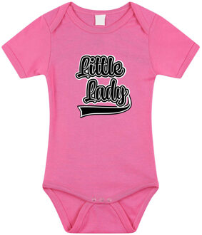 Bellatio Decorations Baby rompertje - little lady - maat 56 t/m 92 - roze 56 (1-2 maanden)