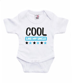 Bellatio Decorations Baby rompertje - oom cadeau romper - cool like my uncle - wit/blauw - kraamcadeau 68 (4-6 maanden)
