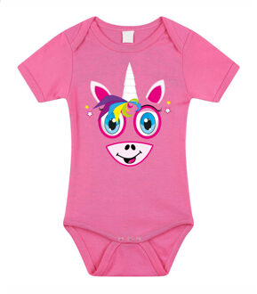 Bellatio Decorations baby rompertje - roze - eenhoorn/unicorn - cadeau romper - kraamcadeau 56 (1-2 maanden)