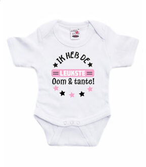 Bellatio Decorations baby rompertje - roze - leukste oom & tante - cadeau romper - kraamcadeau 56 (1-2 maanden)