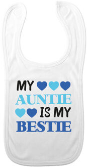 Bellatio Decorations Baby slabbetje - blauw - auntie is my bestie - kraam cadeau - slab/morsdoek - tante