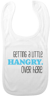 Bellatio Decorations Baby slabbetje - blauw - getting a little hangry over here - kraam cadeau - slab/morsdoek