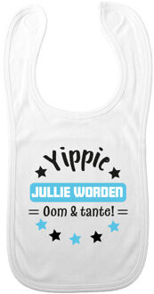 Bellatio Decorations Baby slabbetje - blauw - oom en tante - kraam cadeau - slab/morsdoek - zwangerschap