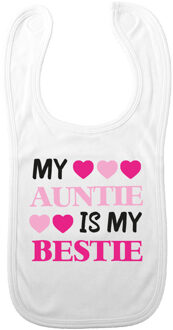 Bellatio Decorations Baby slabbetje - roze - auntie is my bestie - kraam cadeau - slab/morsdoek - tante