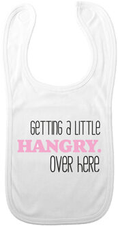 Bellatio Decorations Baby slabbetje - roze - getting a little hangry over here - kraam cadeau - slab/morsdoek