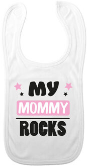 Bellatio Decorations Baby slabbetje - roze - my mommy rocks - kraam cadeau - slab/morsdoek - Moederdag