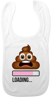 Bellatio Decorations Baby slabbetje - roze - poop loading... - kraam cadeau - slab/morsdoek