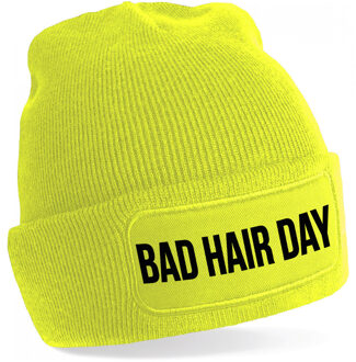 Bellatio Decorations Bad hair day muts unisex one size - Geel One size