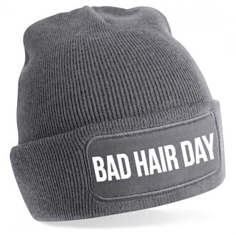 Bellatio Decorations Bad hair day muts unisex one size - Grijs One size