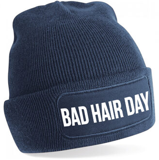 Bellatio Decorations Bad hair day muts unisex one size - Navy One size