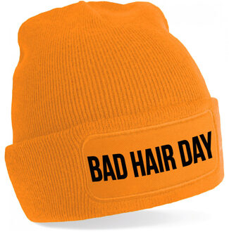 Bellatio Decorations Bad hair day muts unisex one size - Oranje One size