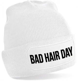 Bellatio Decorations Bad hair day muts unisex one size - Wit One size