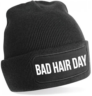 Bellatio Decorations Bad hair day muts unisex one size - Zwart One size