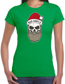 Bellatio Decorations Bad Santa fout Kerstshirt / outfit groen voor dames