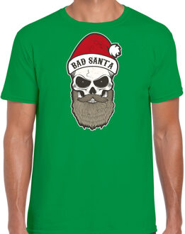 Bellatio Decorations Bad Santa fout Kerstshirt / outfit groen voor heren