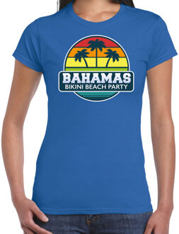 Bellatio Decorations Bahamas zomer t-shirt / shirt Bahamas bikini beach party voor dames - blauw - Bahamas beach party outfit / vakantie kleding /  strandfeest shirt 2XL