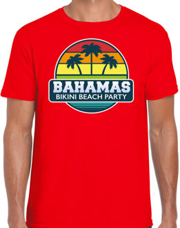 Bellatio Decorations Bahamas zomer t-shirt / shirt Bahamas bikini beach party voor heren - rood - Bahamas beach party outfit / vakantie kleding /  strandfeest shirt XL