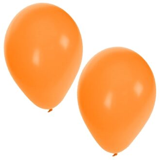 Bellatio Decorations ballonnen - 15x stuks - oranje - 27 cm - verjaardag - feestartikelen