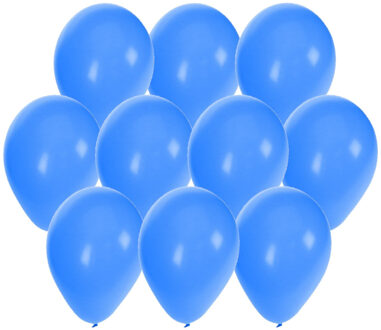Bellatio Decorations ballonnen - 30x stuks - blauw - 27 cm - verjaardag - feestartikelen